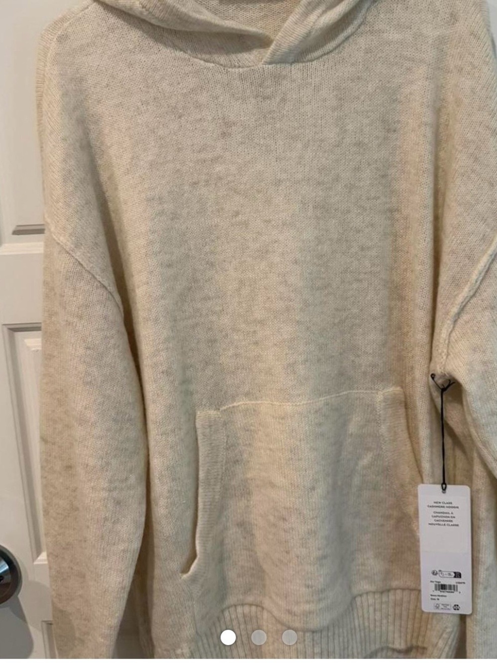 ALO Yoga Men's Cream Knit Crewneck Hoodie Sweater
